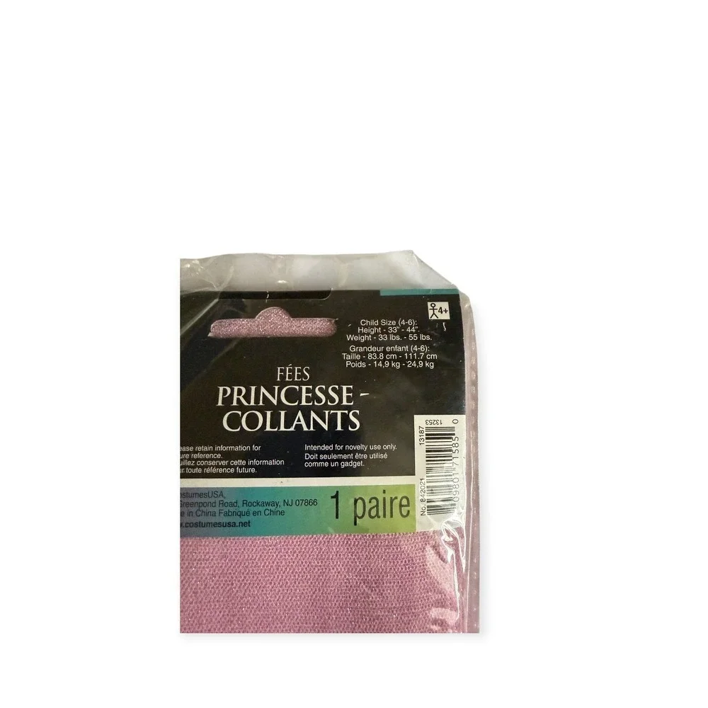 Flutter Fairies Princess Tights Girls 4-6 Pink Sparkle Fairy Costume Halloween